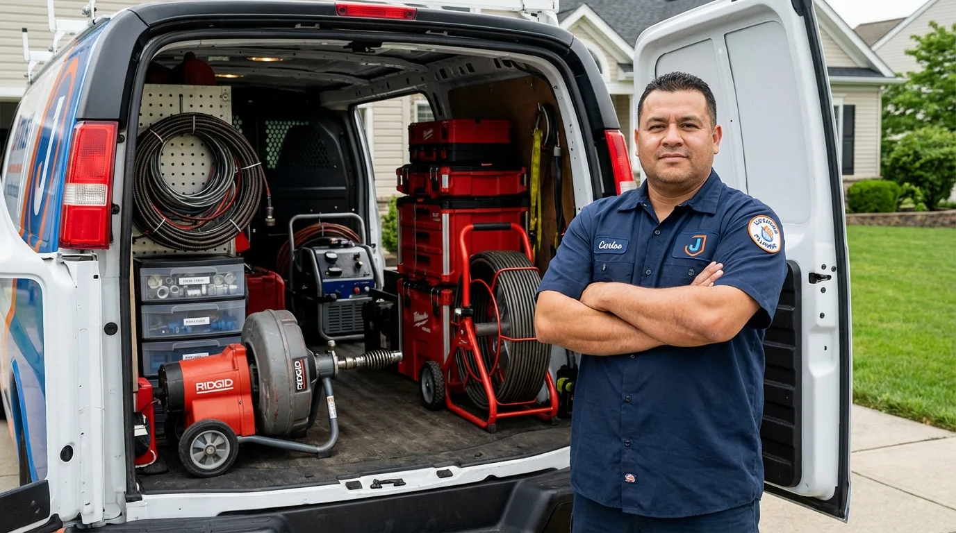 Professional drain cleaning equipment and Johns Plumbing LLC plumber in Thorsby