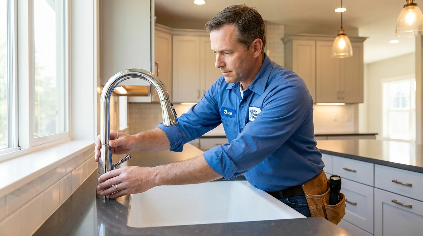 Kitchen faucet installation by Johns Plumbing LLC in Thorsby